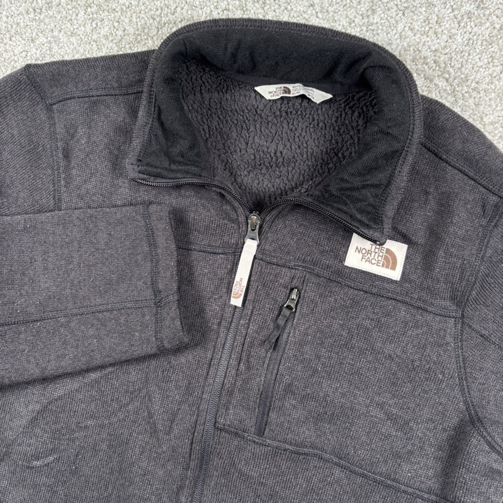 The North Face Gordon Lyons Jacket Boys XL 18/20 Gray Full Zip Sweater Fleece